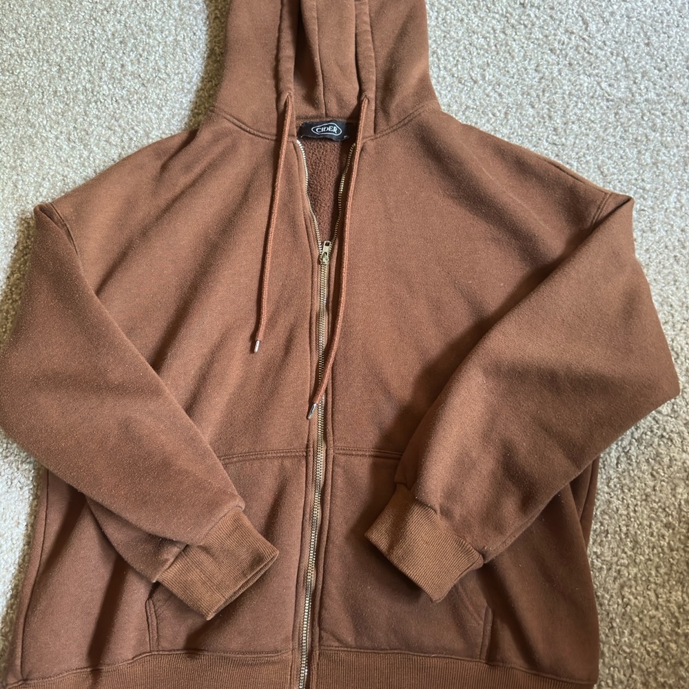 Cider Chocolate Brown Fleece Hoodie